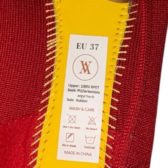 Vivaia Margot Square Toe Ribbed Flats Red sz 7 Excellent! - Picture 8 of 10